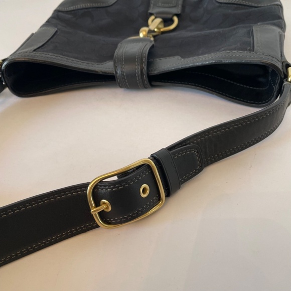 Coach Black Signature Canvas Slim Hamptons Hobo Bag 11058 - Picture 8 of 13